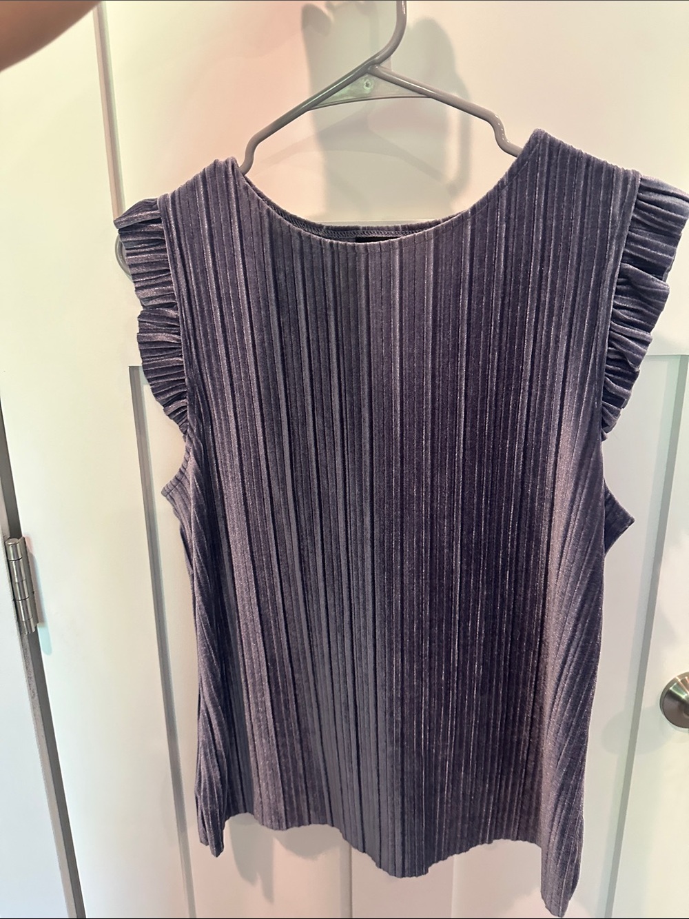 Worthington blue Velvet Pleated Sleeveless Camisole